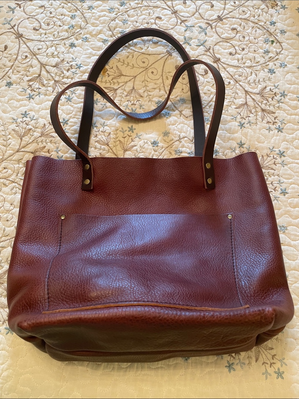 Portland Leather Brown Pebbled Leather Tote